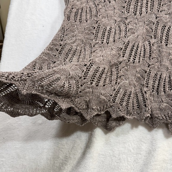 Eight Eight‎ Eight M Taupe Crochet Top Boho Summer Retro Y2K Grunge 100% Cotton - Picture 3 of 10